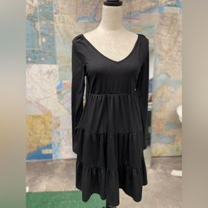 Knit Little Black Dress Puff Sleeve Dress Size Small